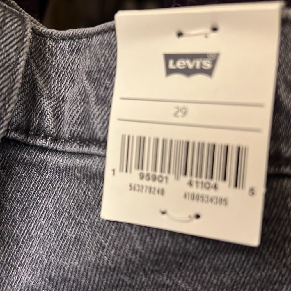 LEVI’S 501 HIGH RISE BUTTON FLY FRAYED BLACK SHORTS 29 NEW - Picture 6 of 11